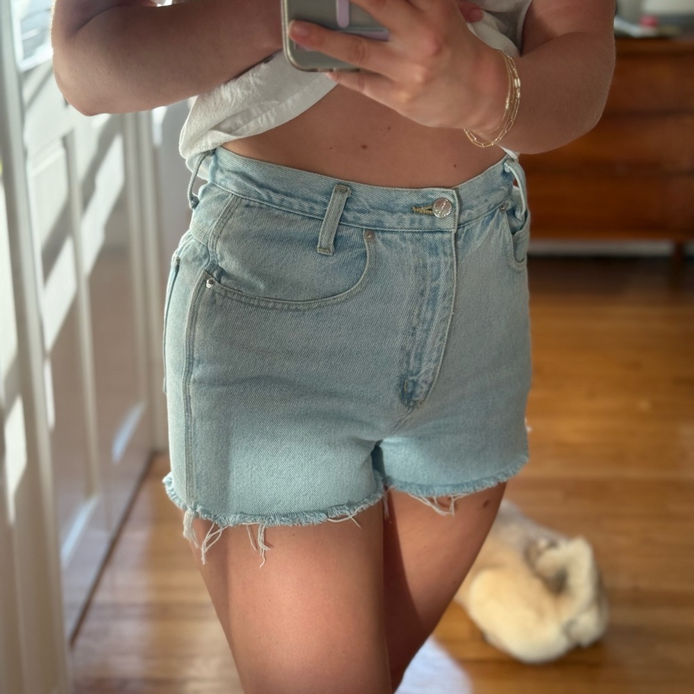 Vintage 90s Palmetto’s Light Blue Denim Jean Shorts Cutoffs